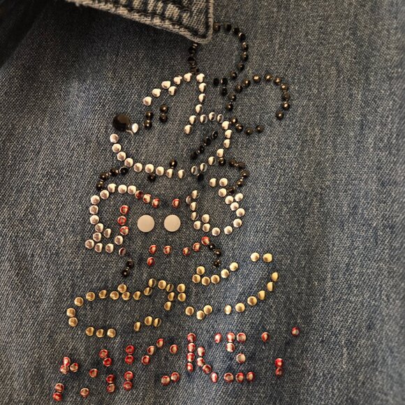 Disney Unlimited Theme Park cotton blue button-up Novelty Mickey Mouse top 26 - Picture 11 of 11